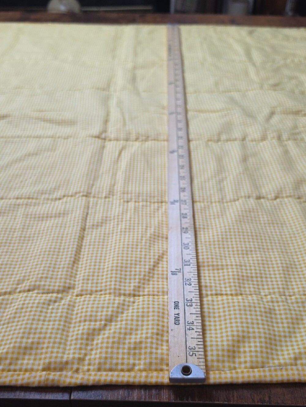 Handmade‎ Bunny Butterfly Patchwork Baby Blanket Yellow Gingham | 36x38.5 - Picture 5 of 6